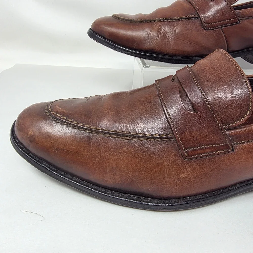 Cole Haan Penny Loafer Mens 10 M Nike Air C08601 Brown Leather Moc Toe Good